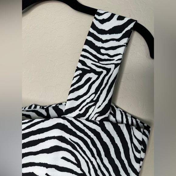 Zebra Print One Shoulder Cocktail Dress, size S - Picture 7 of 15